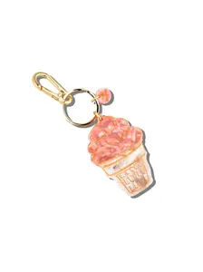 Hand-painted Soft Serve Icecream Bag Charm + Keychain | Eco-Friendly
