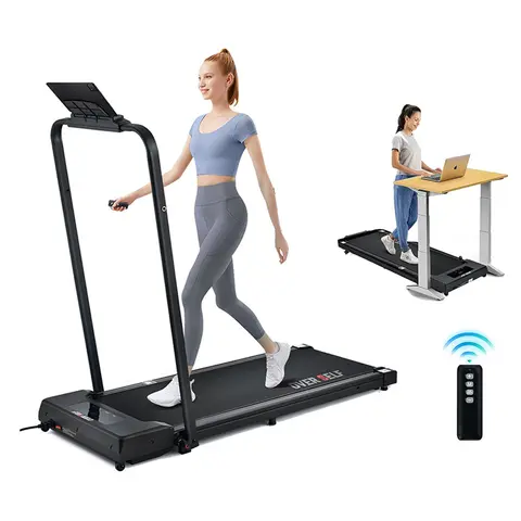 OVER SELF Unisex Universal Treadmill Walking Pad - 2-in-1 Adjustable Foldable Treadmill with Desk Stand, Incline, Quiet Motor, 0.6-6.2 MPH, 42.5in L, Remote Control, 300lbs Capacity, Cardio at Home Gym Equipment for Busy Lifestyles Convenience