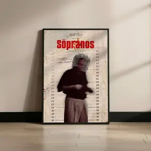 The Sopranos Mugshot Poster Vintage Crime Wall Art Canvas Mafia Room Decor