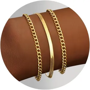 MILACOLATO 925 Sterling Silver Clip Bracelets for women Silver Figaro Cuban Snake Chains Bracelet Stackable Silver Bracelets Set