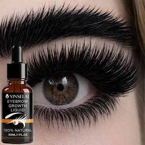 Brow & Lash Essence 30ml, Natural Ingredients, Dropper Design, Rich in Castor Oil & Ginseng Extract, Promotes Lash Growth, Nourishes Brows and Hair, Longer Thicker Lashes, Lash Treatment