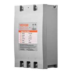 3 Phase Converter - 20HP 70A 220V Single Phase to 3 Phase Converter, 220V Input/Output, Digital Phase Shifter for Residential Light Commercial Use (One Converter for One Motor Only)
