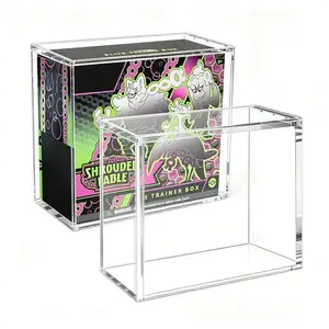 Ultra Thick 8mm+5mm Acrylic Display Case with Magnetic Metal Lid, 360° Clear View Storage Box for ETB TCG Cards Action Figures Mini Toys Blind Box, Stackable for Desk Shelf Car Trunk, Great for Collectors
