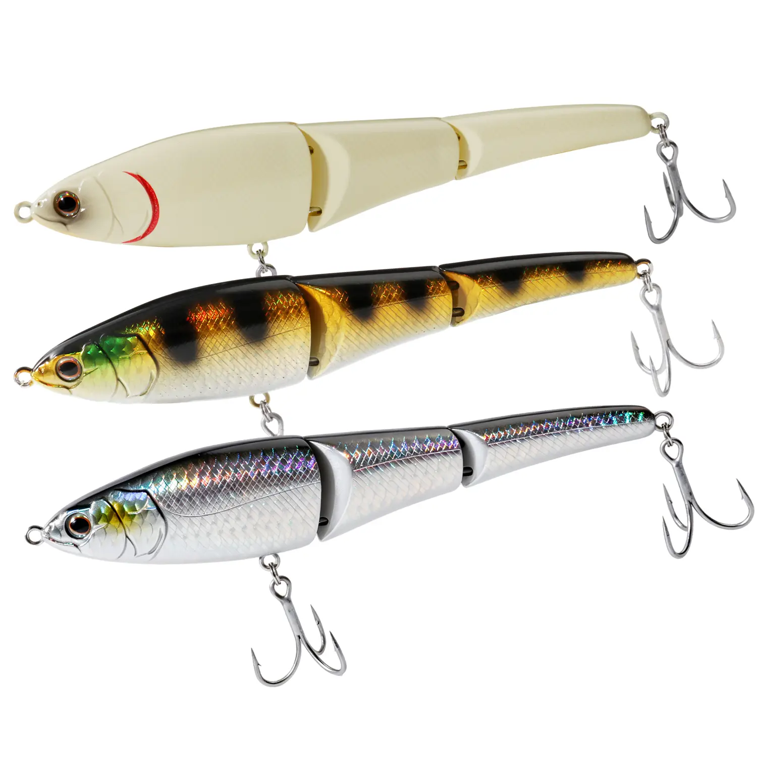 GOBAIT Robotic Style Multi Segment Glide Swimbait, 145mm 1.3oz Hard Fishing Lure with Natural Swimming Action for Bass and Pike, Life-Like Swim, Lures, No, Hard Plastic
