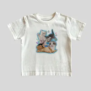Silly Cat Baby Tee, Funny Cat Meme Graphic Baby Tee, Y2K Kitten Aesthetic Shirt, Retro 90s Cat Lover Top