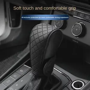 High Quality Car Shift Handle Cover PU Leather Non-Slip Wear-Resistant Universal Car Automatic Gear Sheath Car Decoration NONE