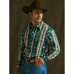 WRANGLER BLUE AZTEC LS SHIRT -112369467