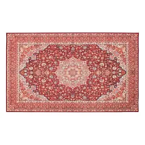 Crystal Art RUG-340929WEB 3 x 5 ft. Medallion Rectangle Area Rug, Kenya Ruby