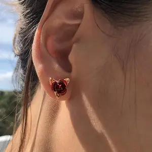 FaithHeart Rose Flower Charm Earrings Rose Earrings