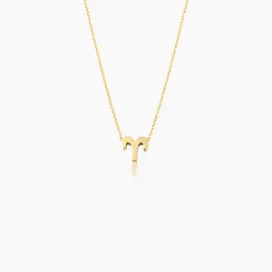 Aries Zodiac Glyph Necklace - 24k Gold Plated