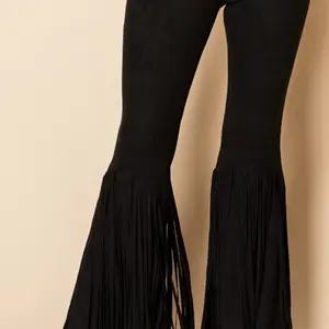 Fringe, Suede Pull-On Pants