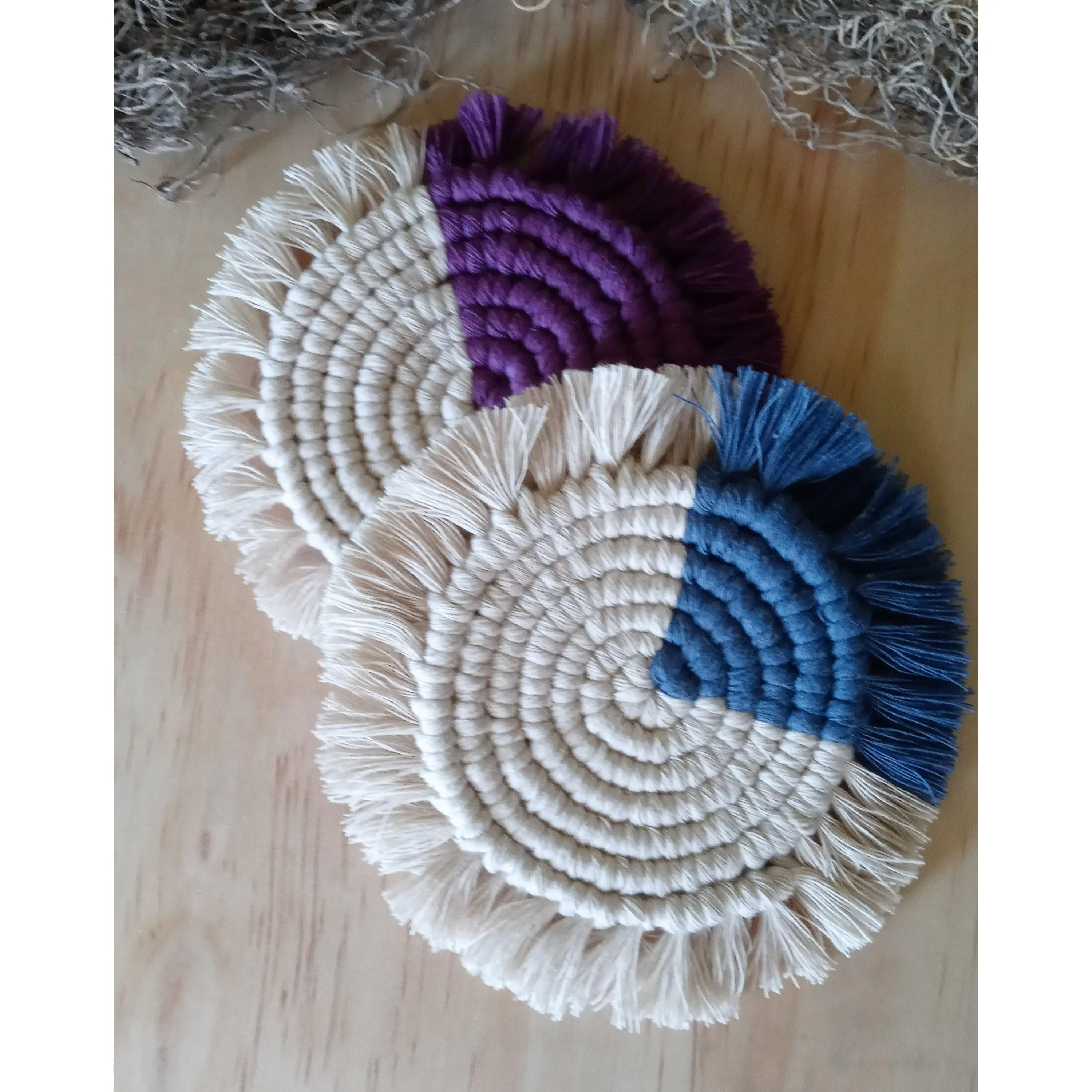 Macrame Coasters, Two Toned Macrame Coasters, Macrame Rugs, Plant Rug, Candle Rugs