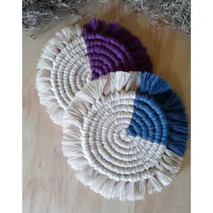 Macrame Coasters, Two Toned Macrame Coasters, Macrame Rugs, Plant Rug, Candle Rugs