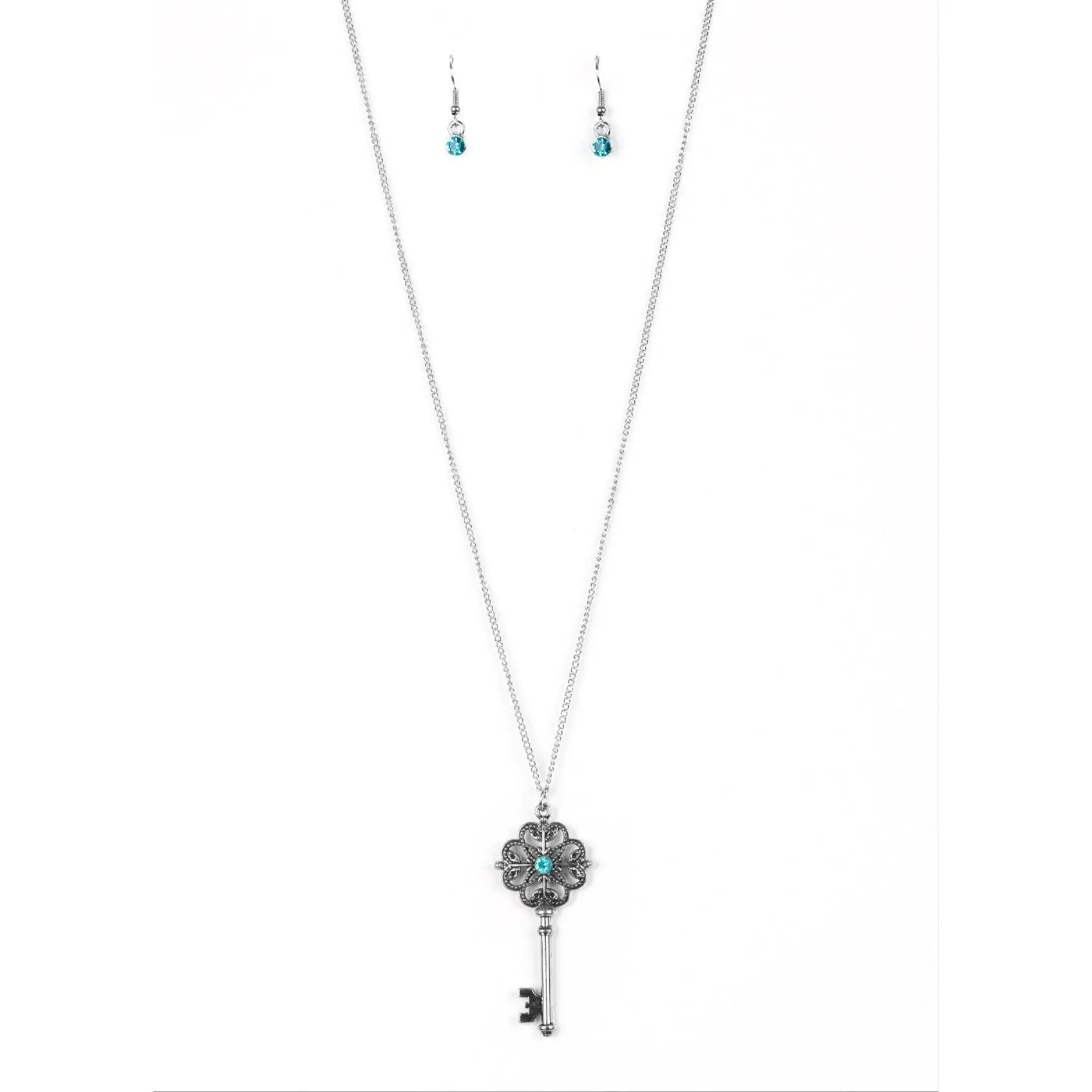 "Got It On Lock" BLUE Necklace and Earrings