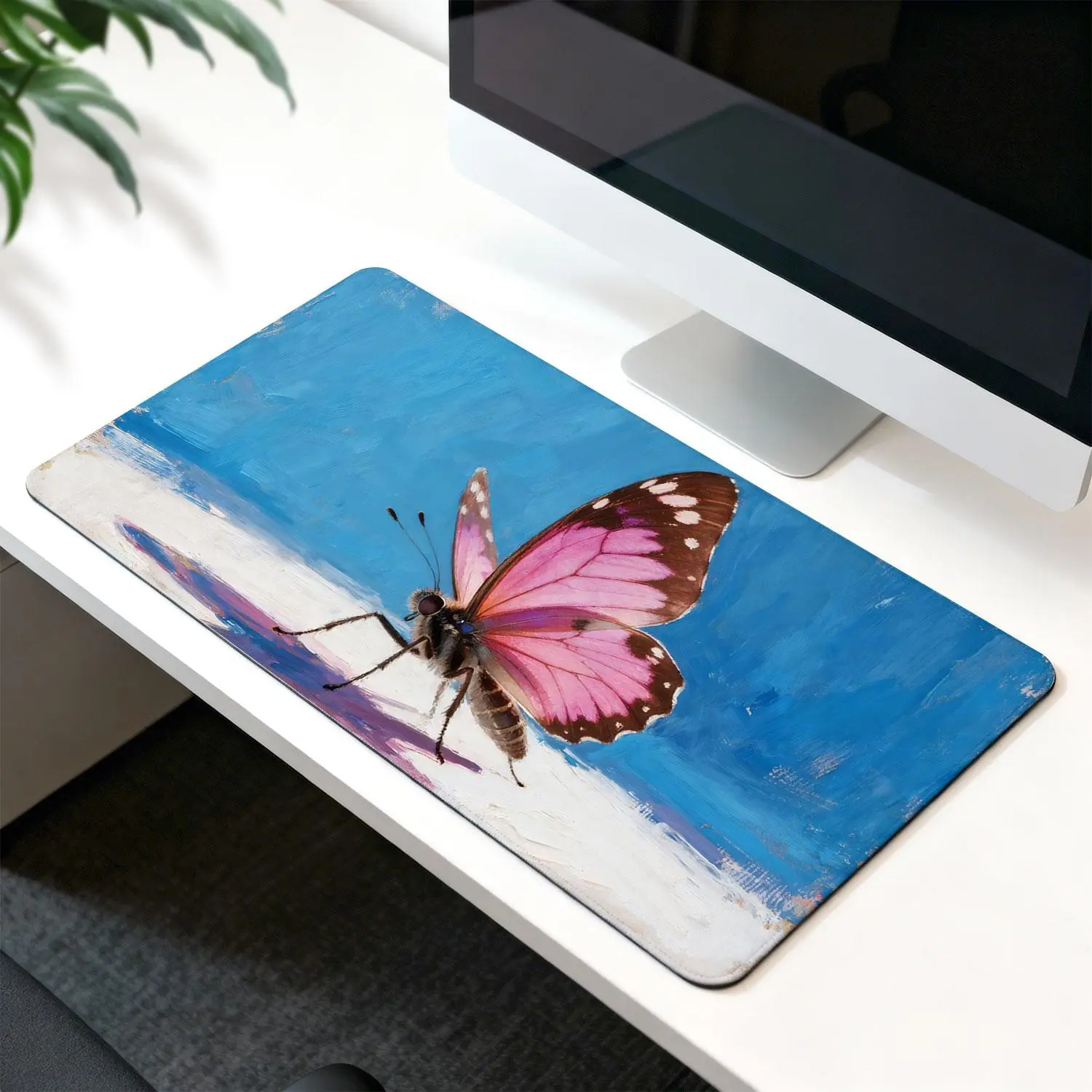 LIVEKEY Large 3D Banana Design Plastic Computer Mouse Pad - Gaming Mousepad with Non-Slip Rubber Base, Smooth Surface, Stitched Edges for Office, Home Desk Use