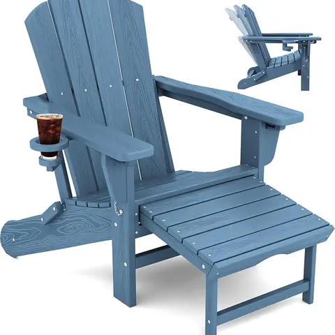 【Fall Deals】Unisex Wipe-Clean HDPE Wooden-Textured Adjustable Folding Outdoor Chair with Cup Holders, Waterproof, Durable, 350lb/380 lbs Capacity, Easy to Maintain, Ideal for Garden Seating, Patio Folding Chairs