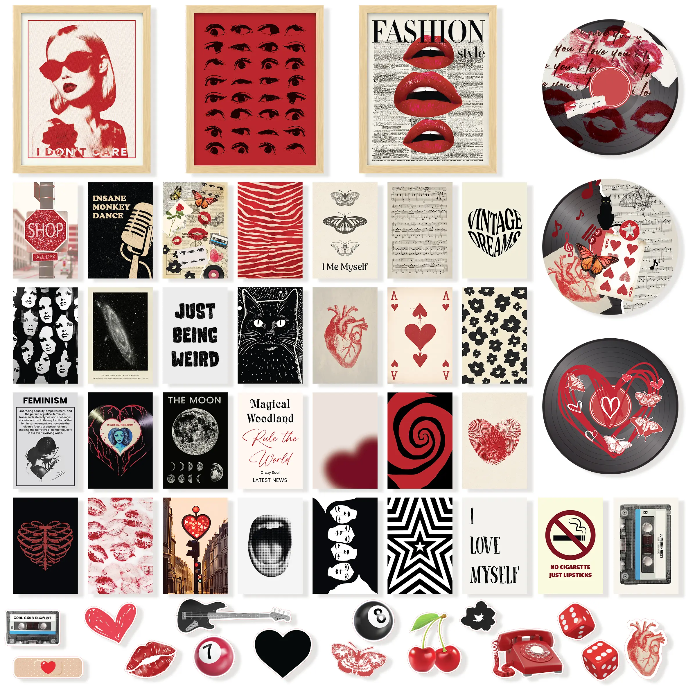 97 Decor Y2K Downtown Girl Paper Poster Set - 2000s Collage Wall Art for Teen Bedrooms, Home Decoration Supplies