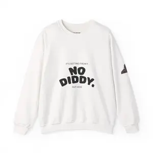 No Diddy Phrase Crewneck sweatshirt | Heart Sleeve Graphic