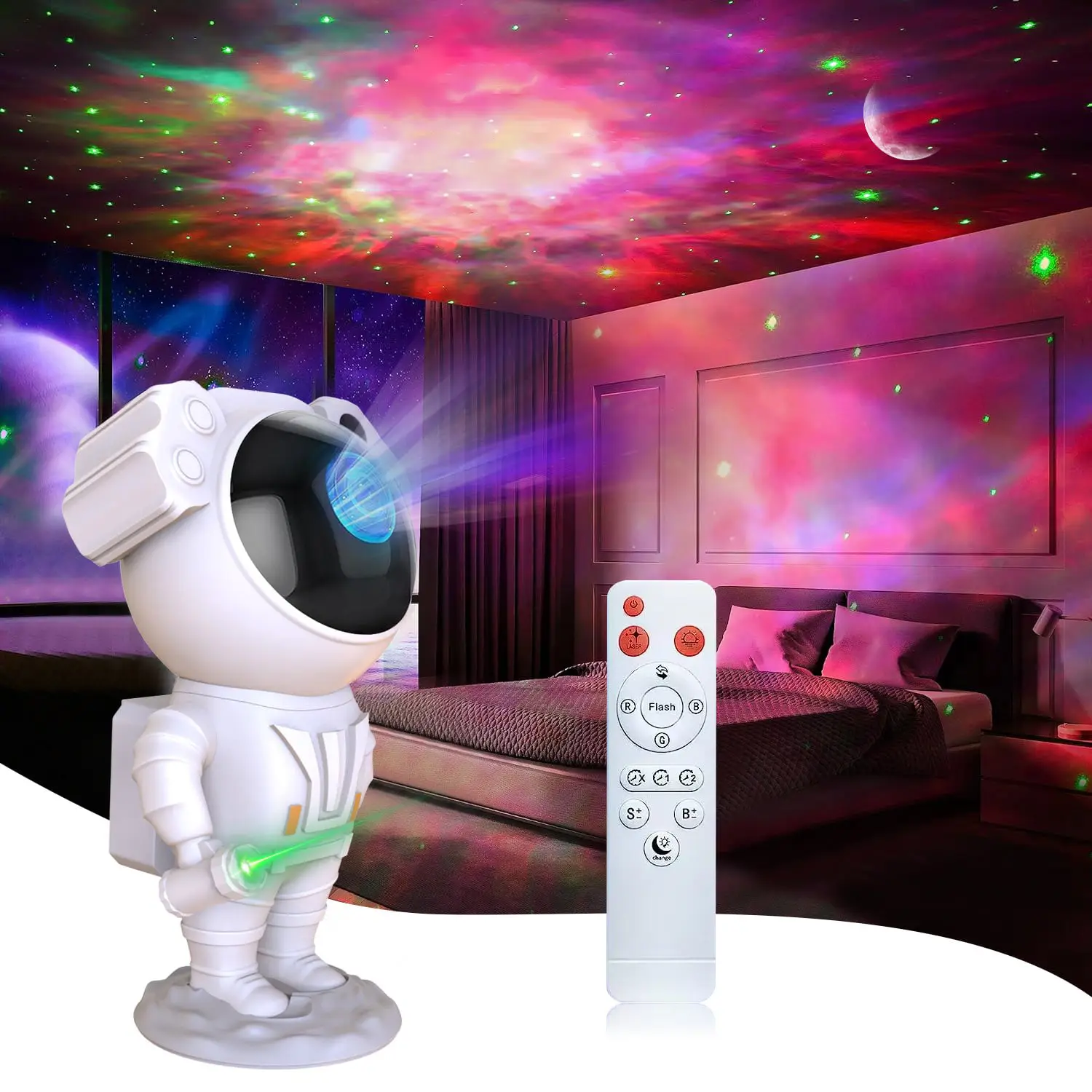 Star Projector,Galaxy Night Light,Astronaut Starry Nebula Ceiling with Timer and Remote, Gift for Kids Adults for Bedroom, Birthdays,Christmas, Valen