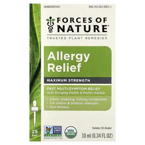Forces of Nature Allergy Relief, Maximum Strength, 0.34 fl oz (10 ml)