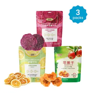 Dried Red Dragon Fruit Chips, Dried Apple Slices, Dried Lemon Slices 125g, Healthy Snack, No Sugar, No Preservatives, No Additives