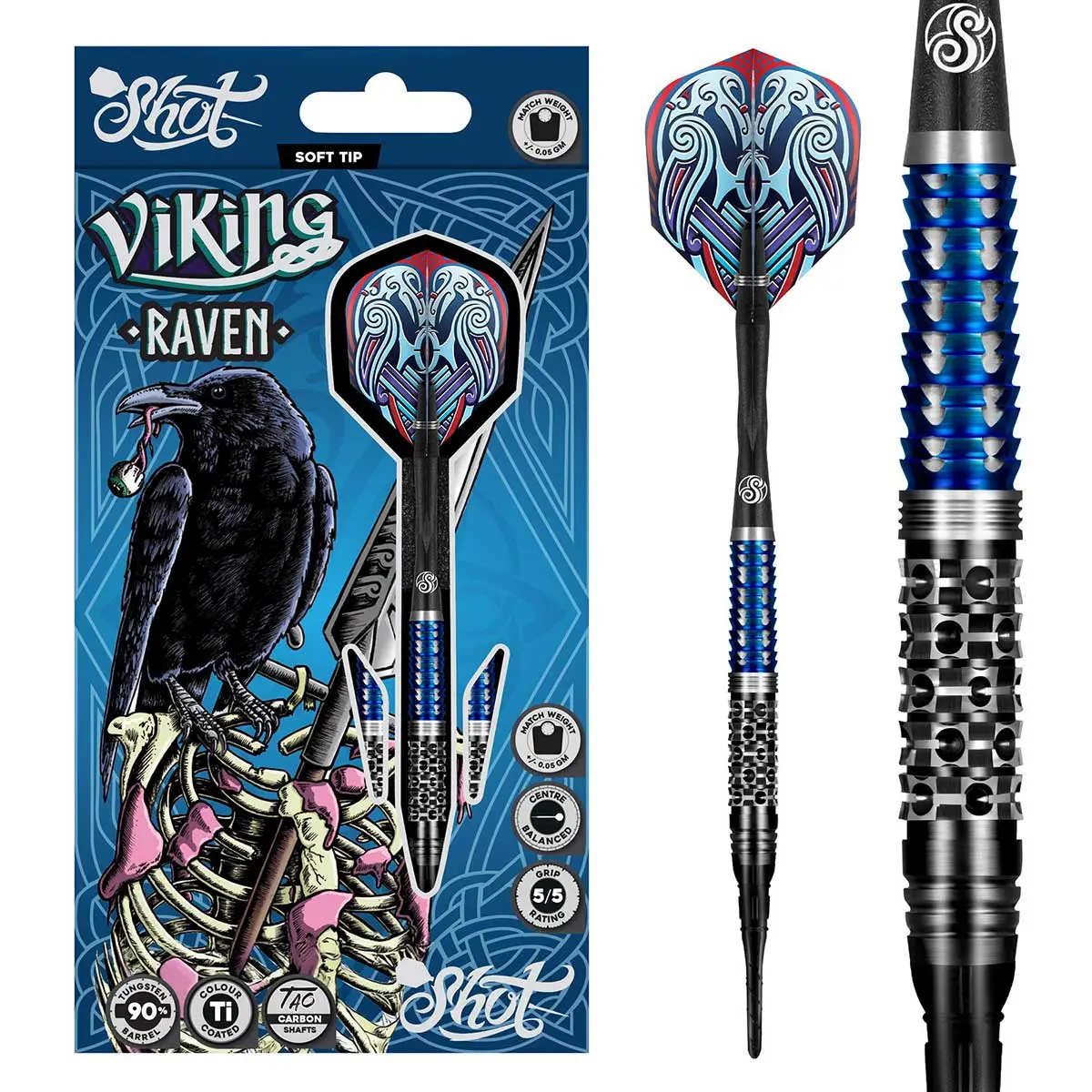 Viking Raven Soft Tip Dart Set-90% Tungsten Barrels