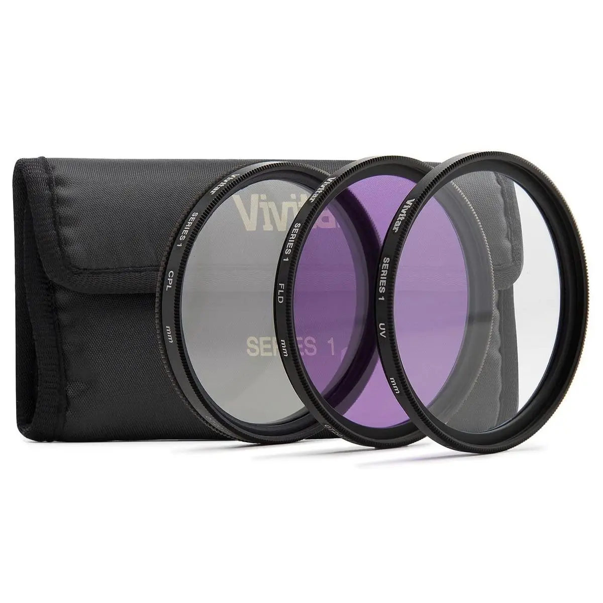Vivitar 3-Pieces 58mm Durable Glass UV Filter Set, Digital Camera Lens Accessories
