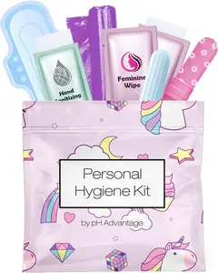 Menstrual Kit-Rainbows and Unicorns Pack Plastic Comfort