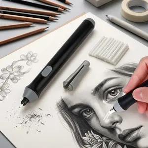 Professional Electric Eraser Kit for Artists, Replaceable Eraser Tips, Portable Detail Eraser for Sketching, Highlighting Tool, Precision Drawing Corrector, Essential Art Supplies, Creative Gift Idea