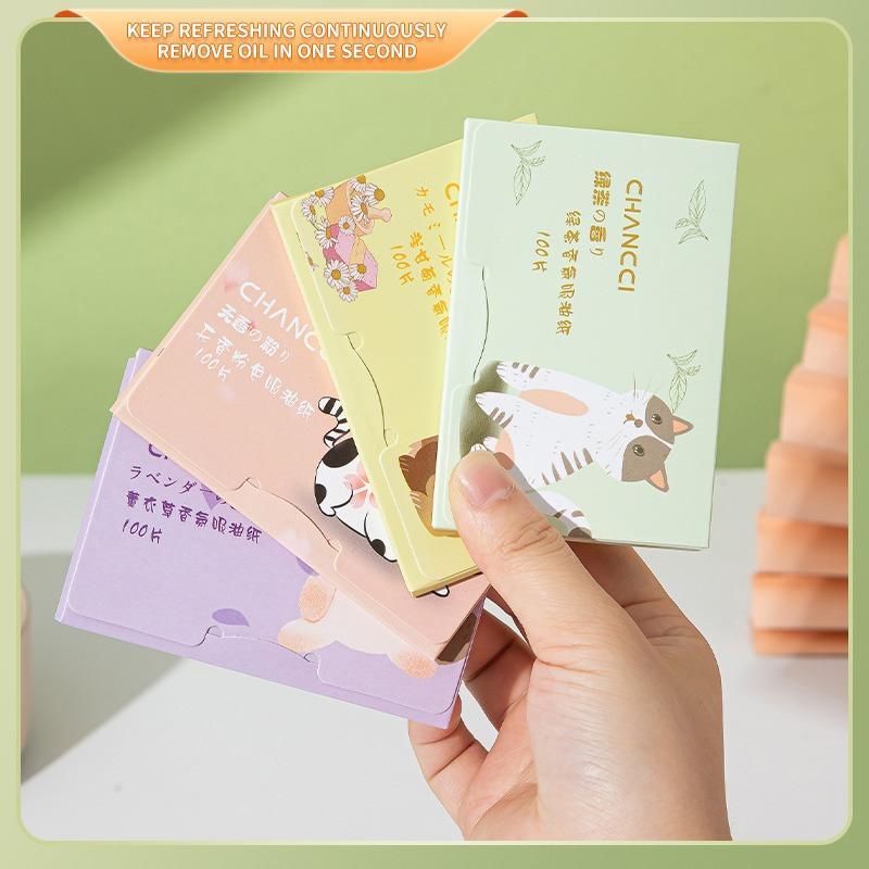 CHANCCI 700 Sheets 100pcs/box Portable Facial Oil Absorbing Paper Oil Control Face Paper Oil Blotting Makeup Blotting