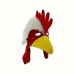 Funny Animal Rooster Headgear, Cute Chicken Hat Mask for Adults, Farm Themed Cosplay, Humorous Costume Accessory for Parties & Halloween, Party Decoration Supplies