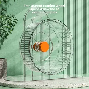 Hamster Running Wheel with Wide Base Stand, Adjustable Height, Dual Bearings, Pet Supplies