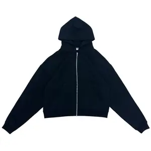350GSM Black Zip-Up Hoodie