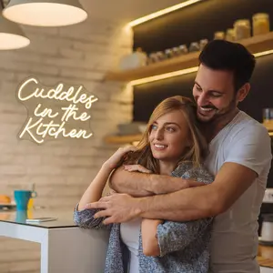 Kitchen Hugging Letter Design Neon Sign, USB Plug-in LED Neon Light, Novelty Lighting, Home Decoration Lamp, Ambient Lights for Kitchen, Restaurant, Hotel, Home Decor, Modern Mood Lighting