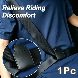 PU Leather Car Seat Belt Retractor, Adjustable Clip, Comfortable Neck and Abdomen Relief, Adult and Child Safety, Vehicle Interior Modification