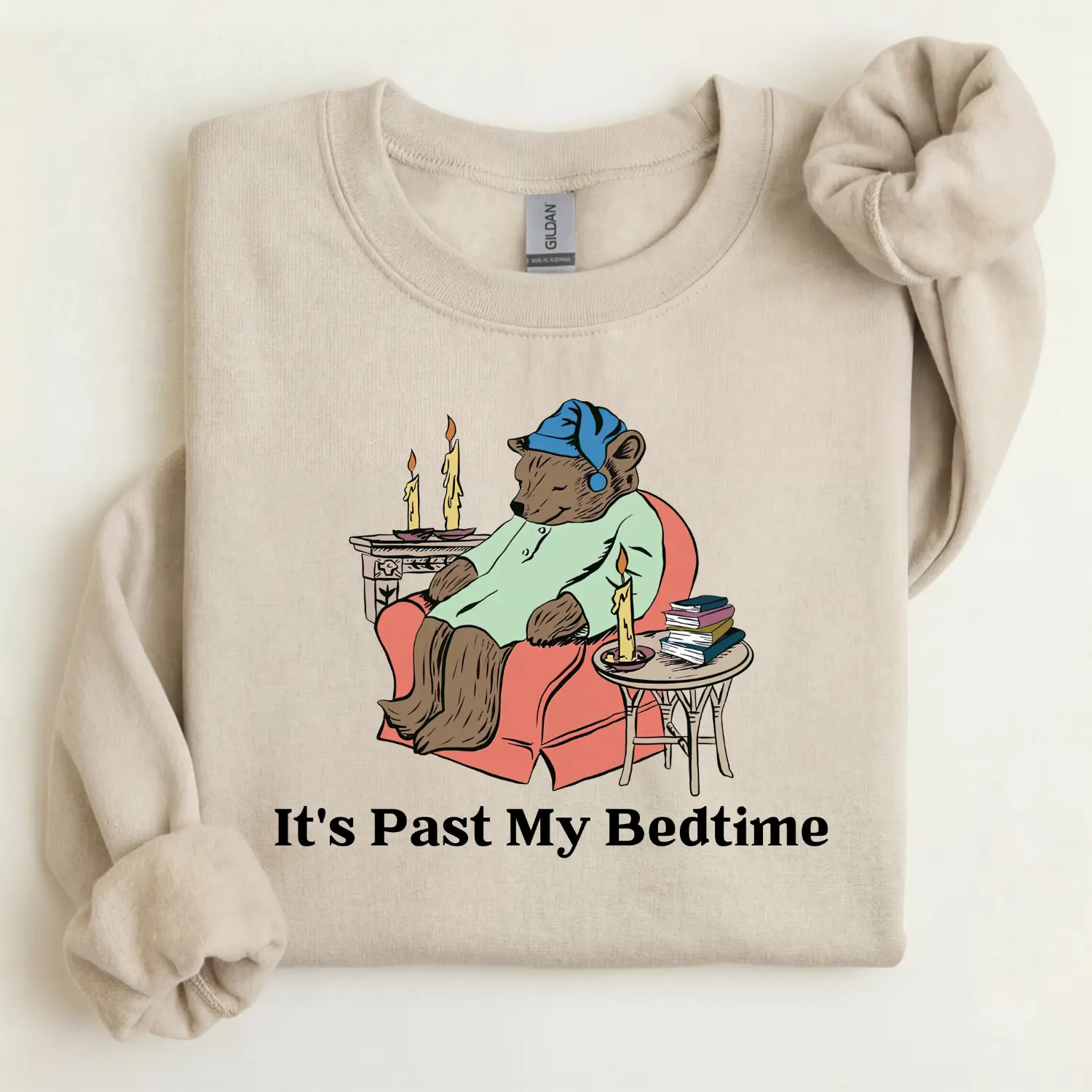 It’s Past My Bedtime Sweatshirt, Funny Sleepy Bear Meme Graphic, Cute Trendy Unisex Pullover, Cozy Casual Outfit, Gift for Her