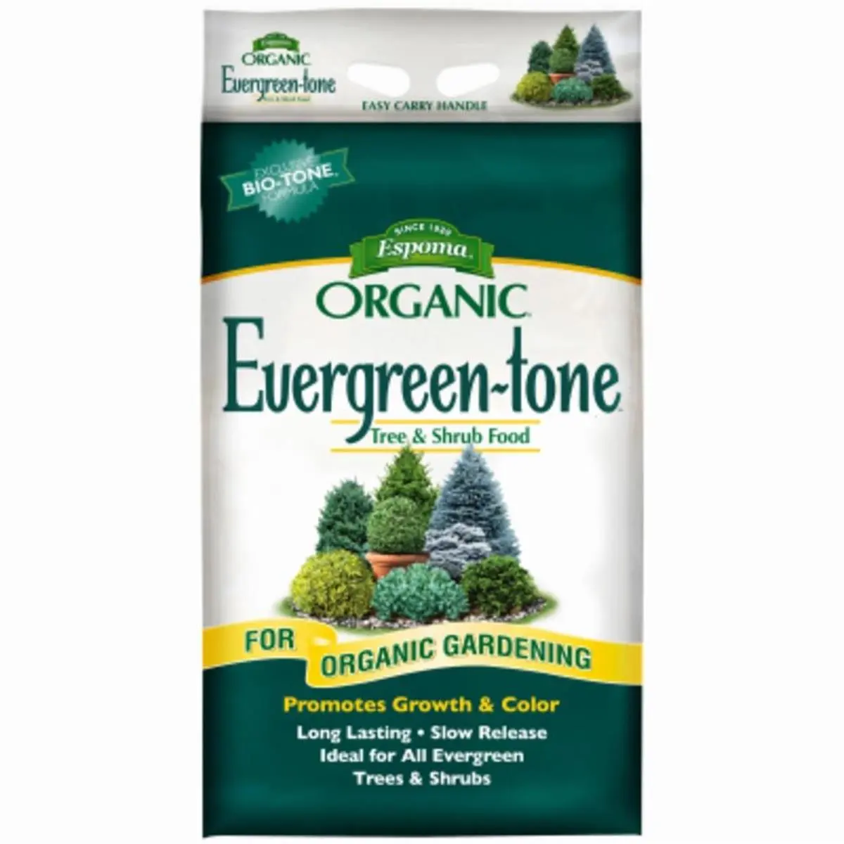 Espoma 18 lbs Natural Bio-Tone Evergreen Plant Food Mix - For All Evergreen Trees & Shrubs, Promotes Growth & Vibrant Color