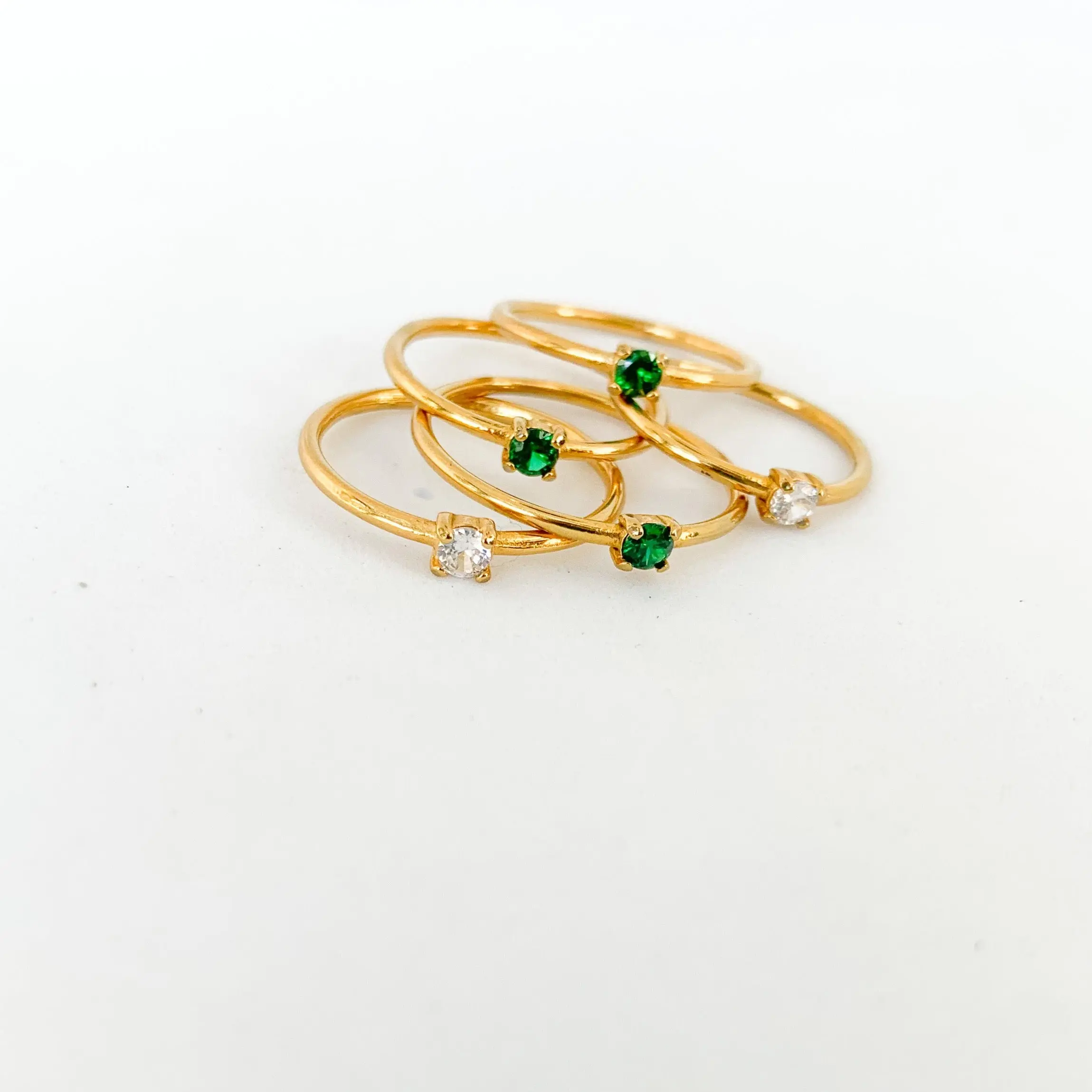 Dainty Solitare Ring : 7 colors! (size 5-10)