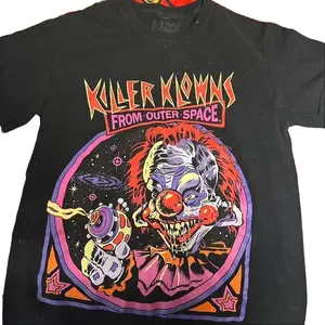 Killer Klowns horror movie vintage short sleeve classic shirt, Graphic tees, Short sleeve, T Shirt for Men, cotton, Top, Menswear