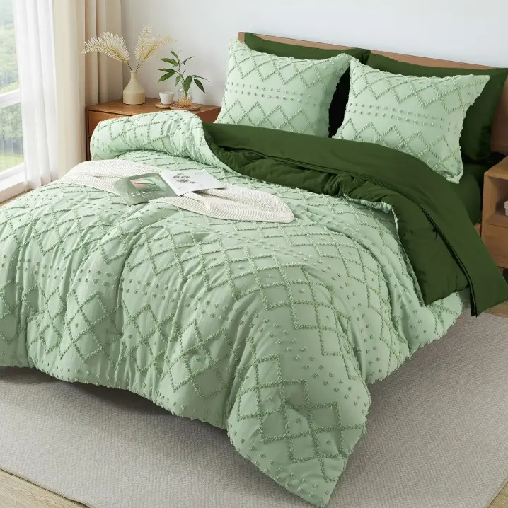 Bohemian style 7-piece comforter- Green