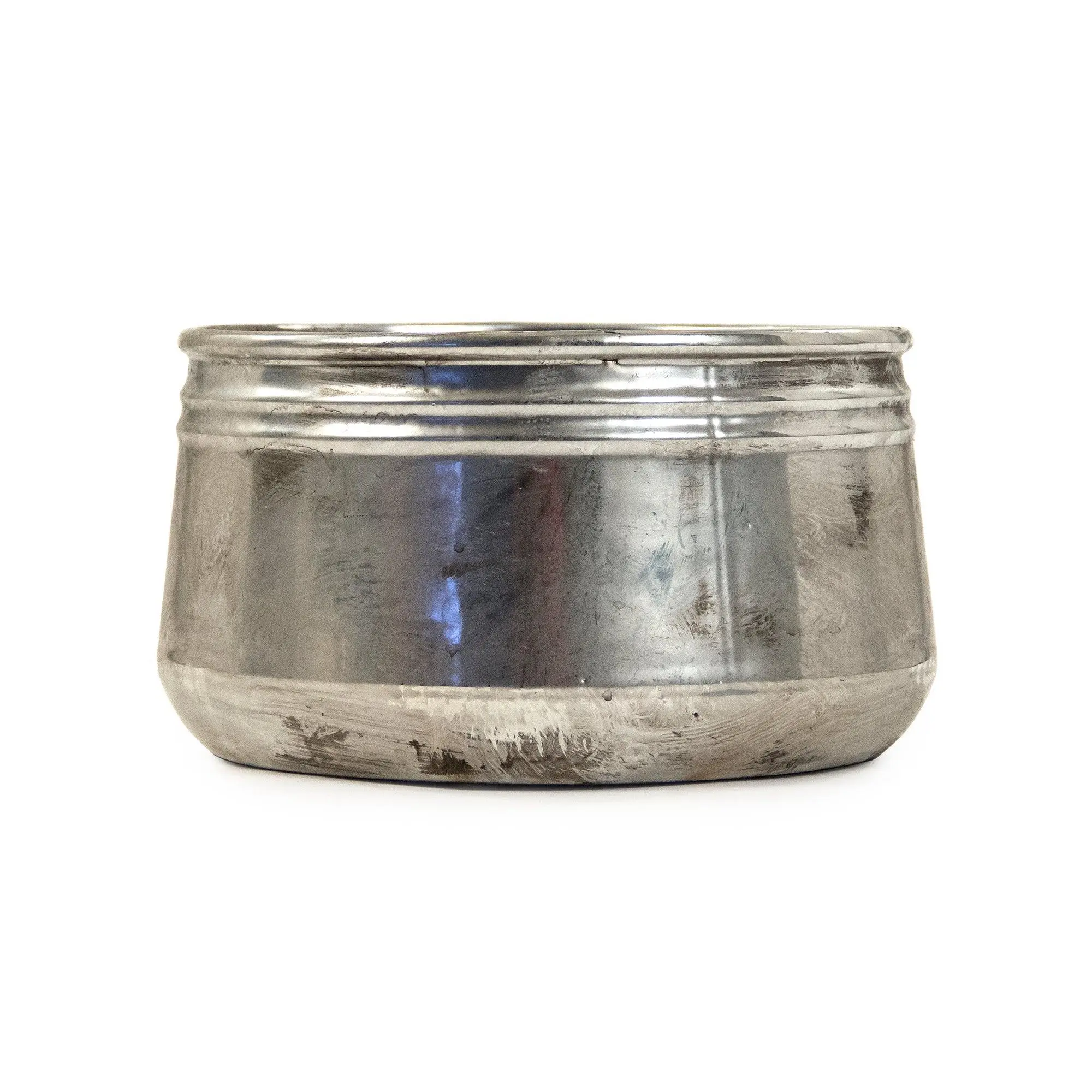 Distressed Metallic Silver Bowl (10041L A840)