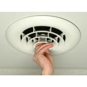 212 MAIN Havaco Quick Connect HT-GB-R1 White Round Ceiling Diffuser with 8 in. Boot