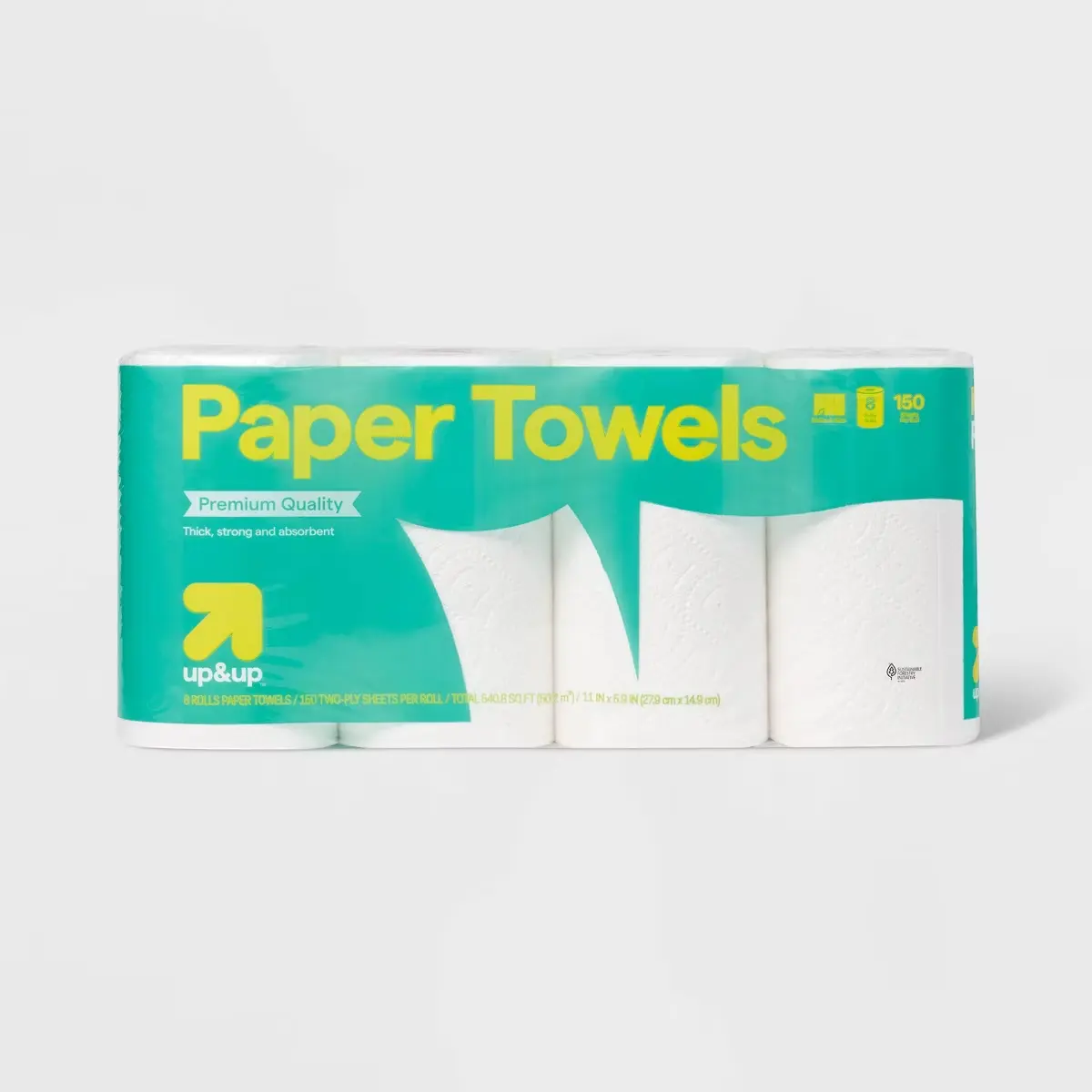 Make-A-Size Paper Towels - 4 Triple Rolls - 2-Ply - 150 Sheets - up&up