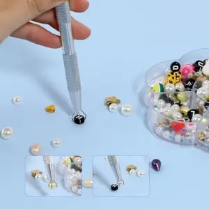 4 Claw Jewelry Pick Up Tool, Diamond Grip Tweezers, Pearl Grabber, Hole Ball Gripper, Suitable for Small Objects, Ic Chips, Electronic Components