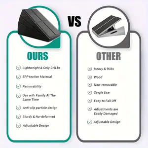 Squat heel lift yoga assist wedge black PP material home leg stretch foam ramp exercise tool