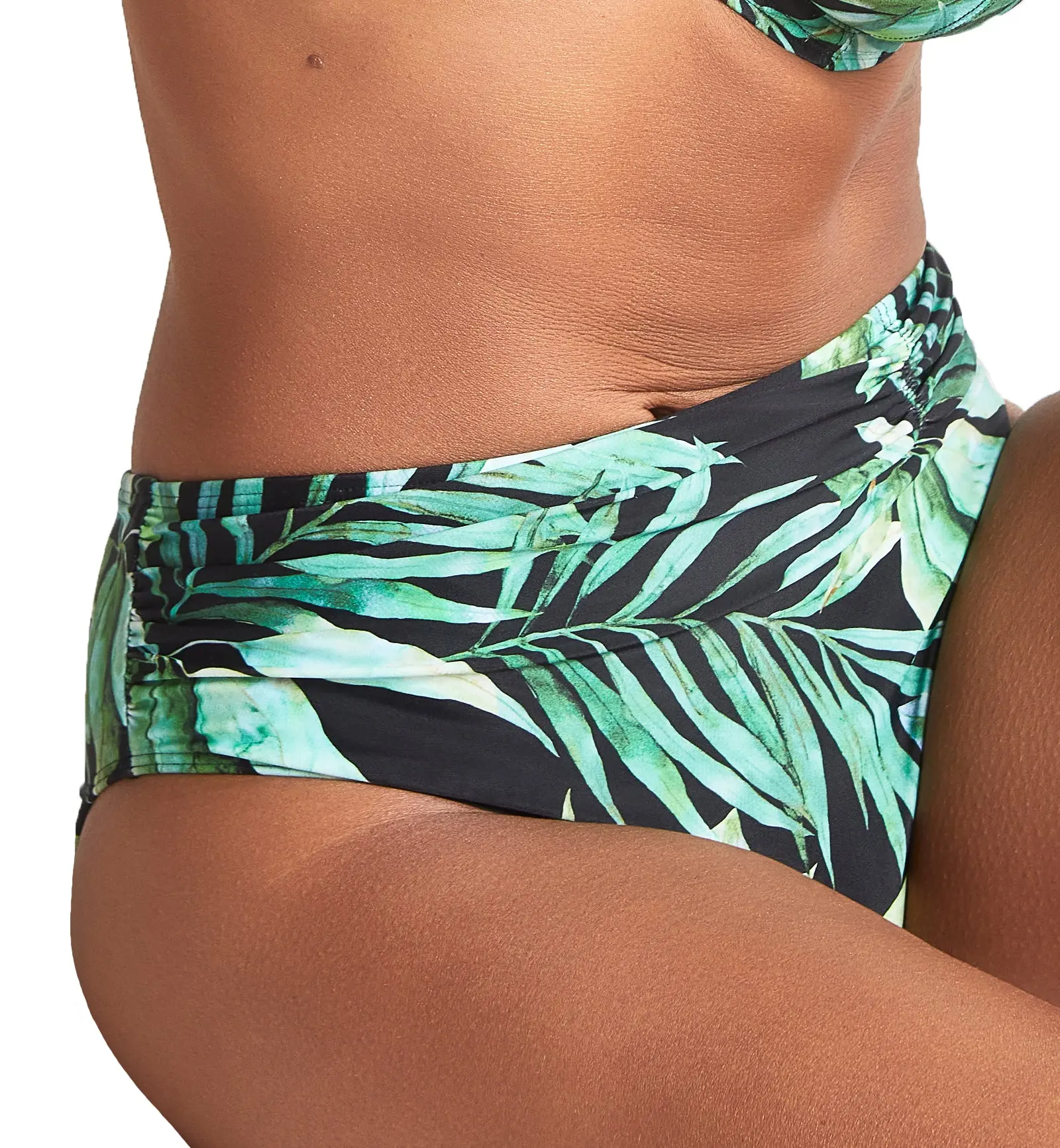 Panache Bali Midi Gathered Swim Pant (SW1646) - Palm Print