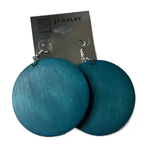 Small Round Colorfully Wood Fashion Earrings Small Round Colorfully Wood Fashion Earrings