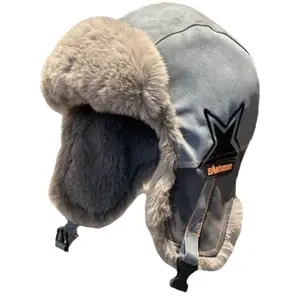 Pilot hat winter fleece thickened warm cycling hat ear protection soft hat outdoor windproof skiing