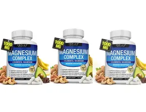 Viral Must-HaveOrganic Natural Magnesium Complex 1000 mg, 90 Capsules Made from 8 Elements Magnesium Supplement Fitness Edible Health Diet Brain Enhancement Vitamin Mineral Supplement Healthcare Dietary Bathroom