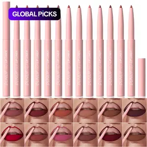 Waterproof Lip Liner Set, 12pcs/set Matte Lip Liner Kit, Easy-Coloring Lip Liner Pencils Suitable for All Occasion, Makeup Products for Girls and Women, Tinted Lip Liner #TOP PICKS